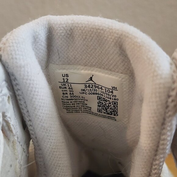 Air Jordan True Flight White Cement Basketball Sneakers 342964-104 Mens 12 main image 5